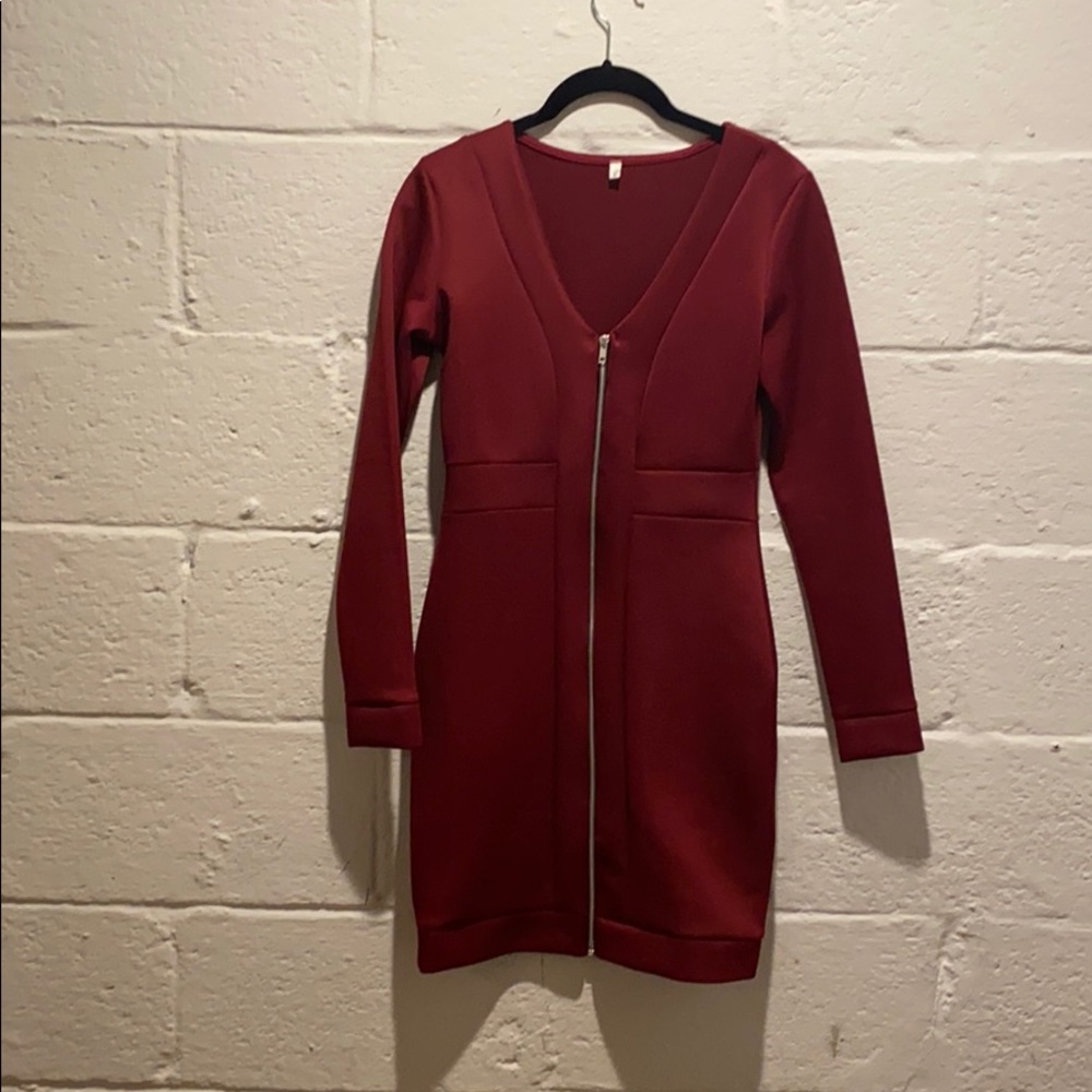 Red burgundy dress